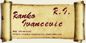 Ranko Ivančević vizit kartica